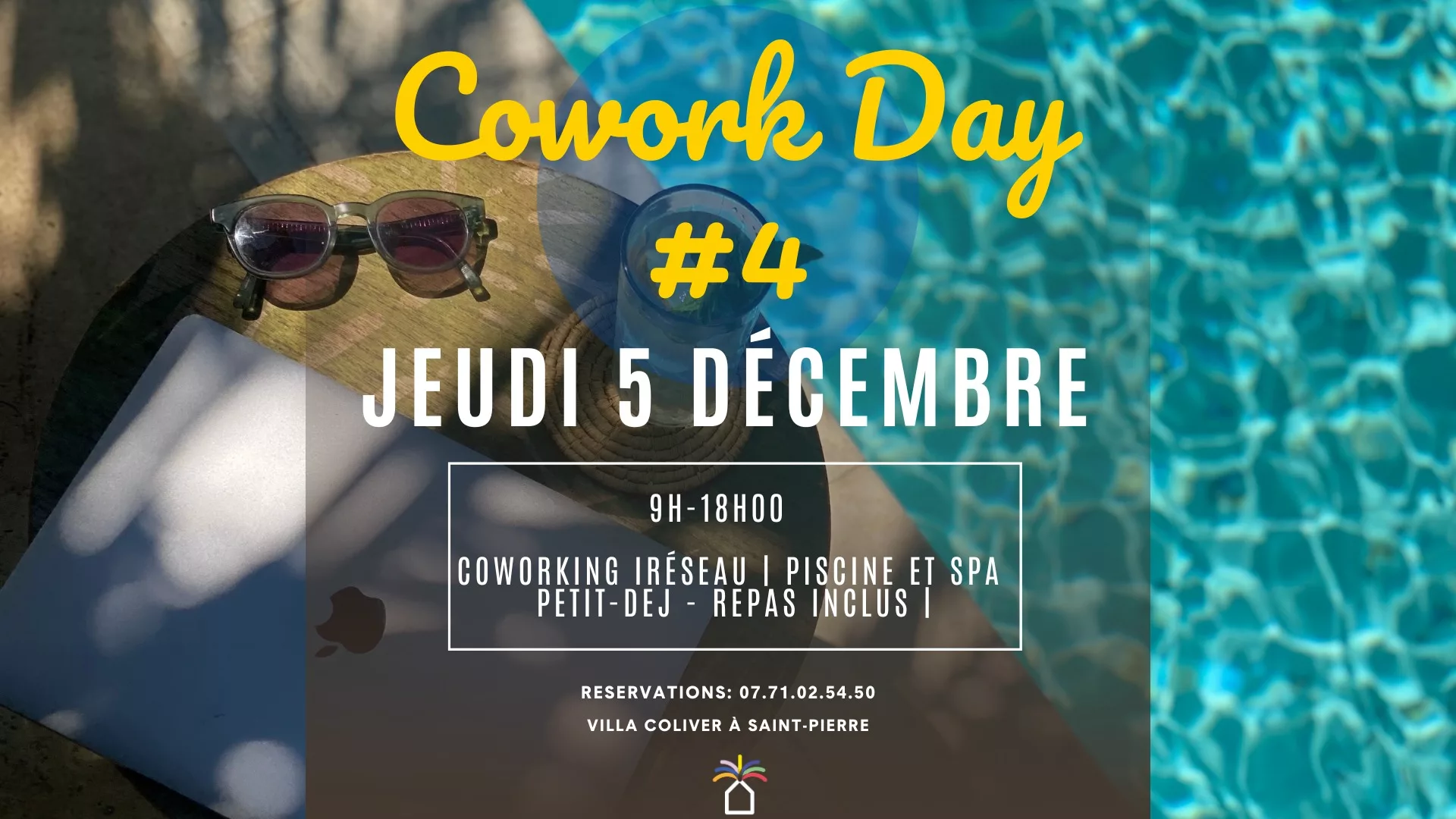 Cowork day #4 : Villa Coliver X Bann Coworkers : Coworking I Piscine et Spa I Repas inclus